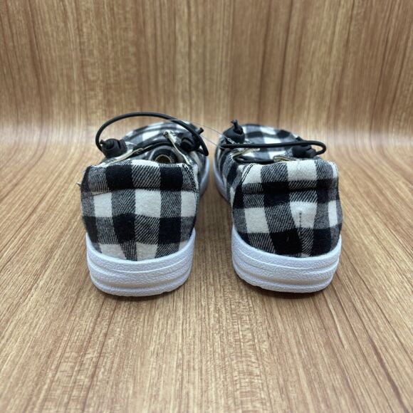 Corkys Kayak Canvas Slip On Padded Insole Buffalo Check Plaid Black Size 7 Shoes - Picture 3 of 8